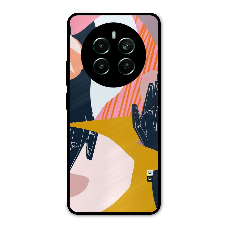 Abstract Hands Metal Back Case for Realme 12 Pro Plus