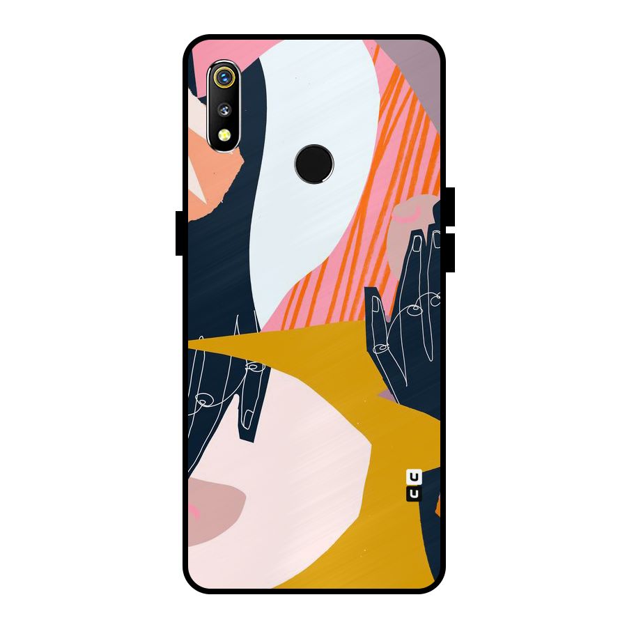 Abstract Hands Metal Back Case for Realme 3i