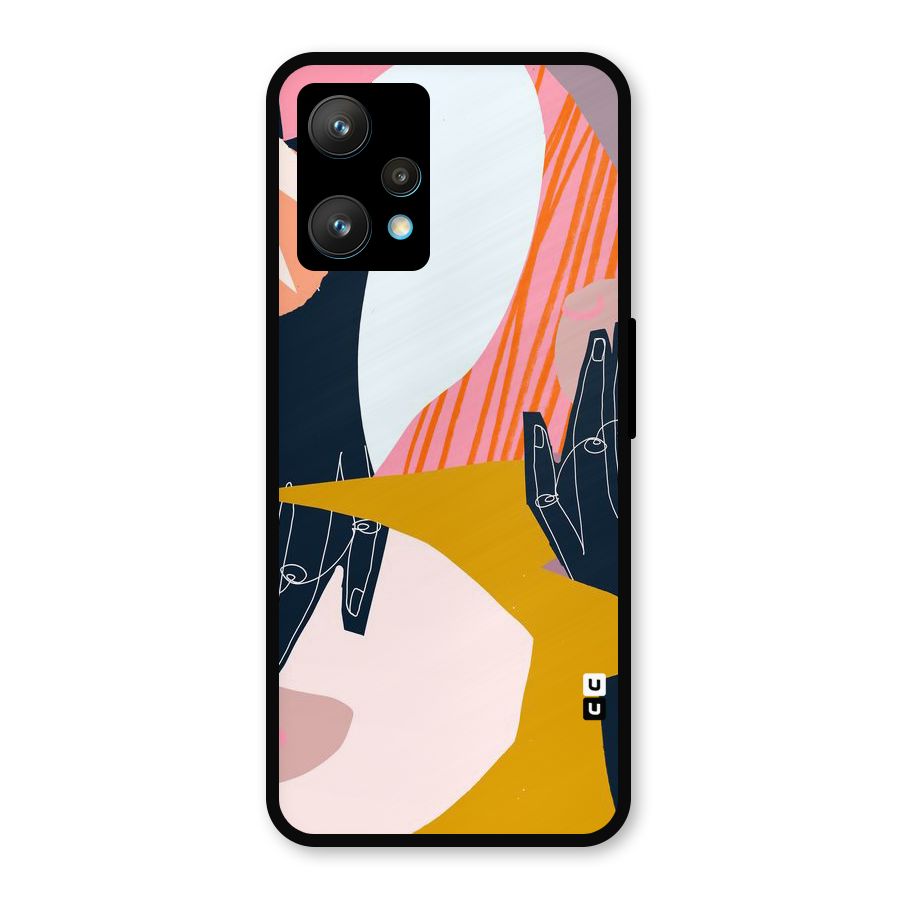 Abstract Hands Metal Back Case for Realme 9 Pro Plus 5G