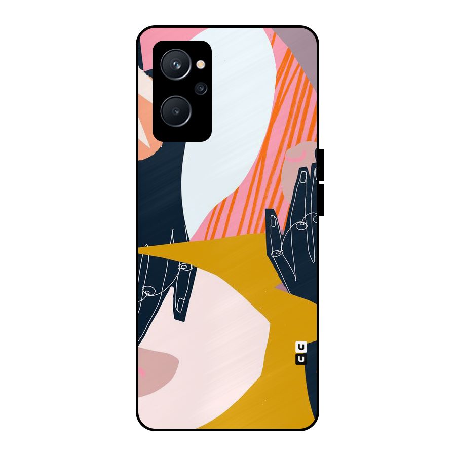 Abstract Hands Metal Back Case for Realme 9i 5G