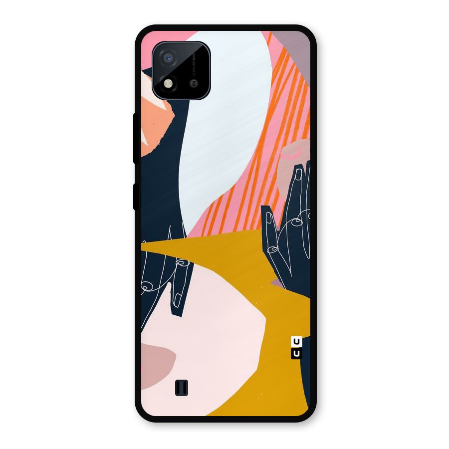 Abstract Hands Metal Back Case for Realme C11 2021