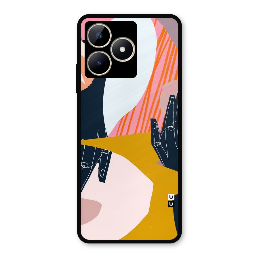 Abstract Hands Metal Back Case for Realme C53