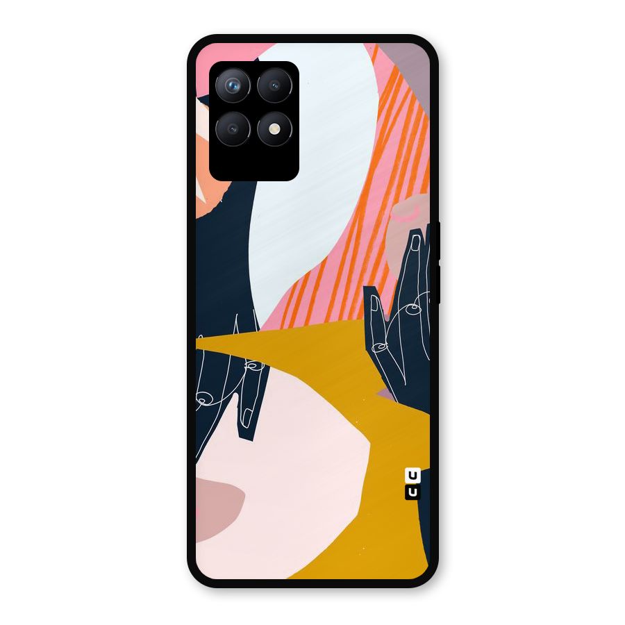Abstract Hands Metal Back Case for Realme Narzo 50