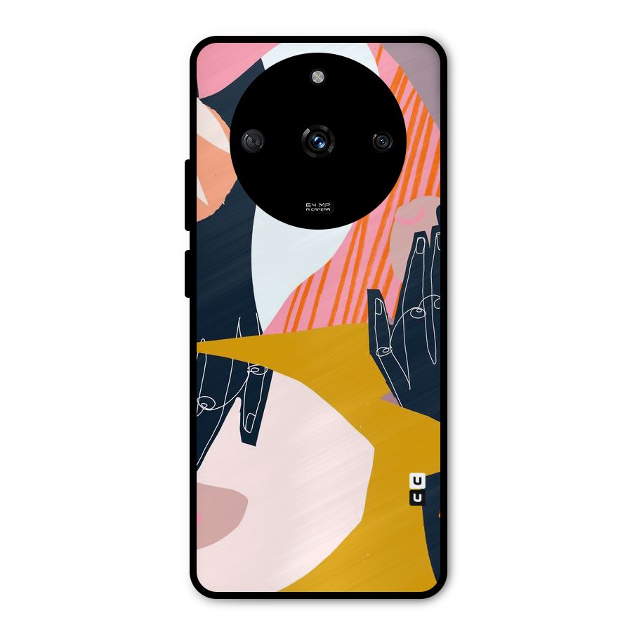 Abstract Hands Metal Back Case for Realme Narzo 60 5G