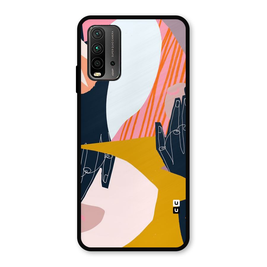 Abstract Hands Metal Back Case for Redmi 9 Power