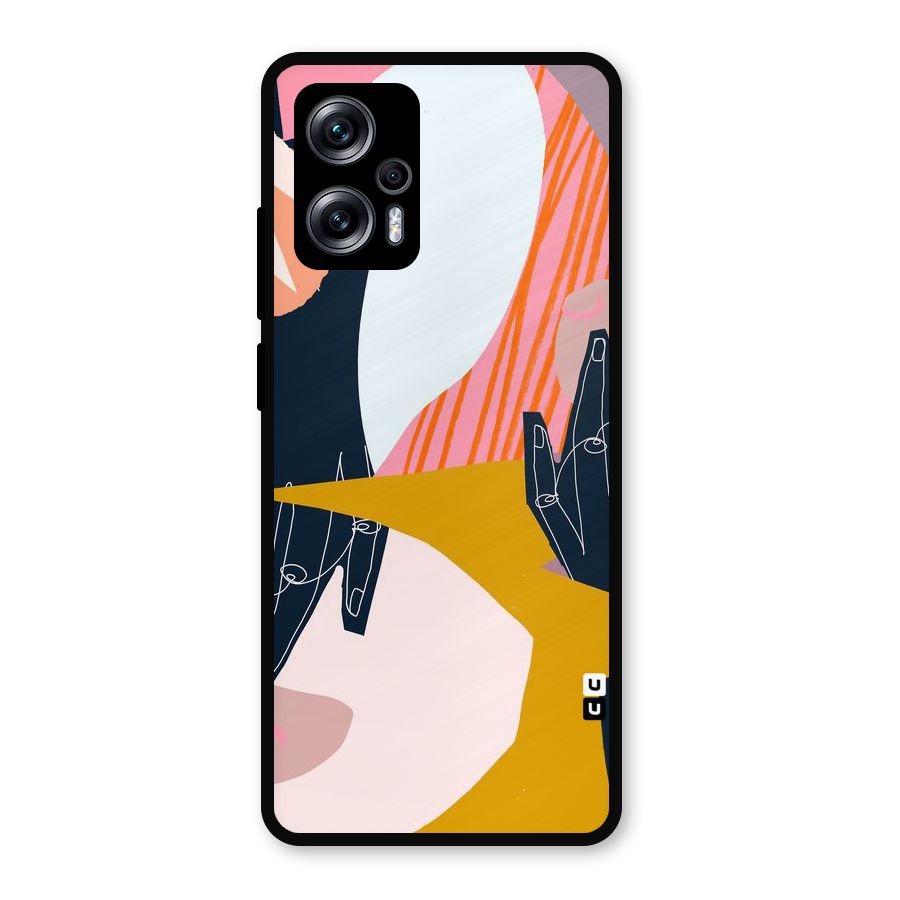 Abstract Hands Metal Back Case for Redmi K50i