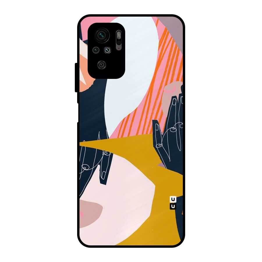 Abstract Hands Metal Back Case for Redmi Note 10S