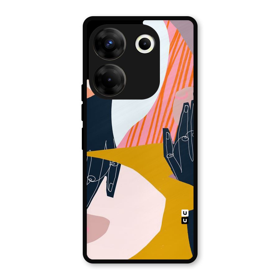 Abstract Hands Metal Back Case for Tecno Camon 20 Pro