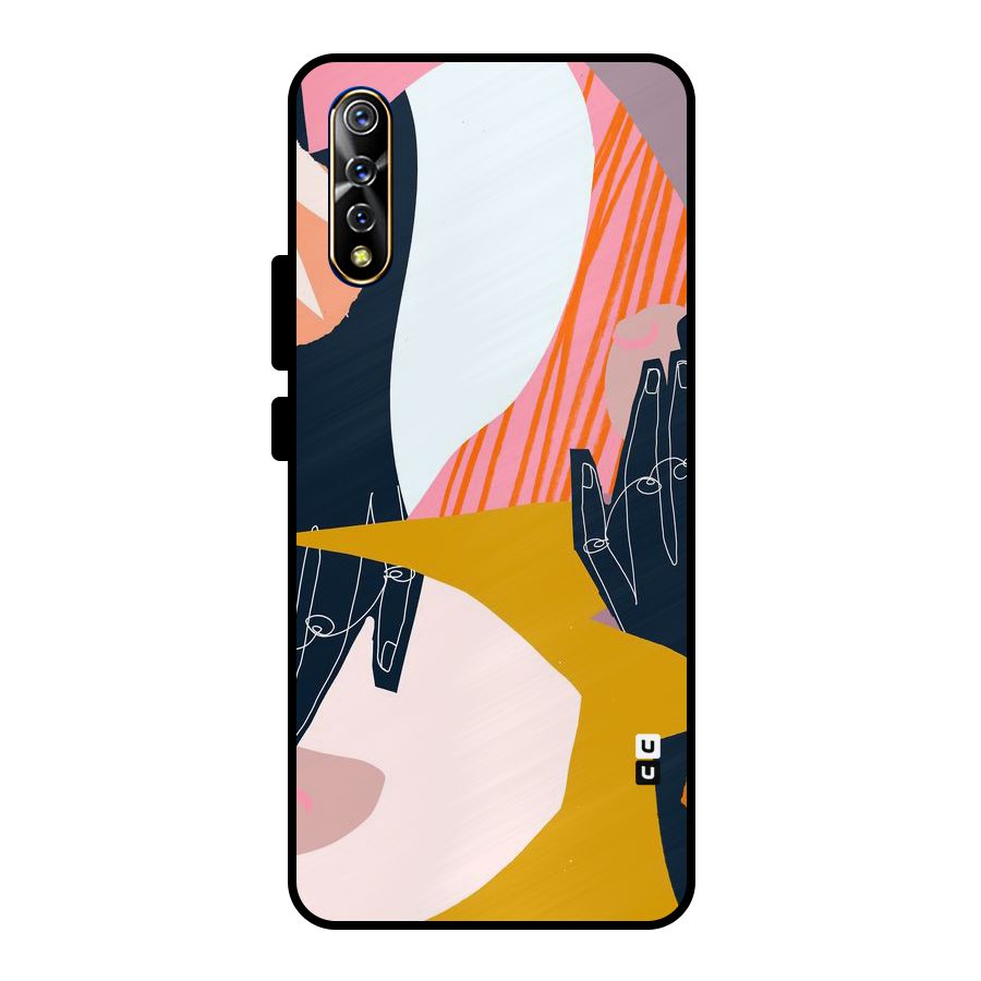 Abstract Hands Metal Back Case for Vivo S1
