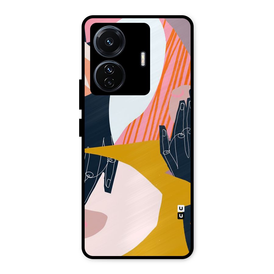Abstract Hands Metal Back Case for Vivo T1 Pro