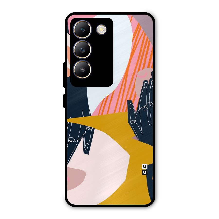 Abstract Hands Metal Back Case for Vivo T3 5G