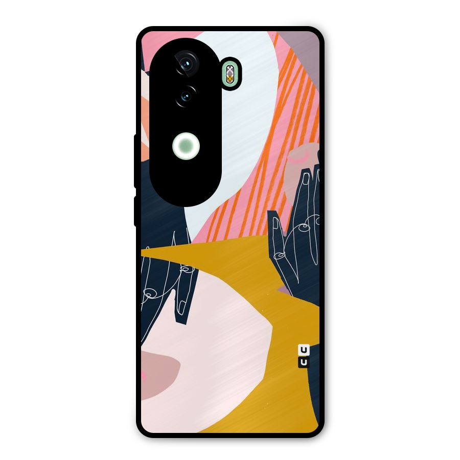 Abstract Hands Metal Back Case for Vivo V40e