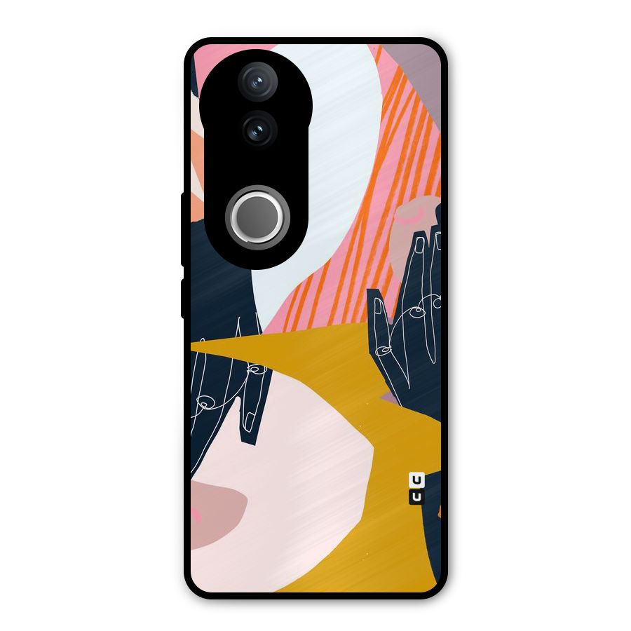 Abstract Hands Metal Back Case for Vivo V50e