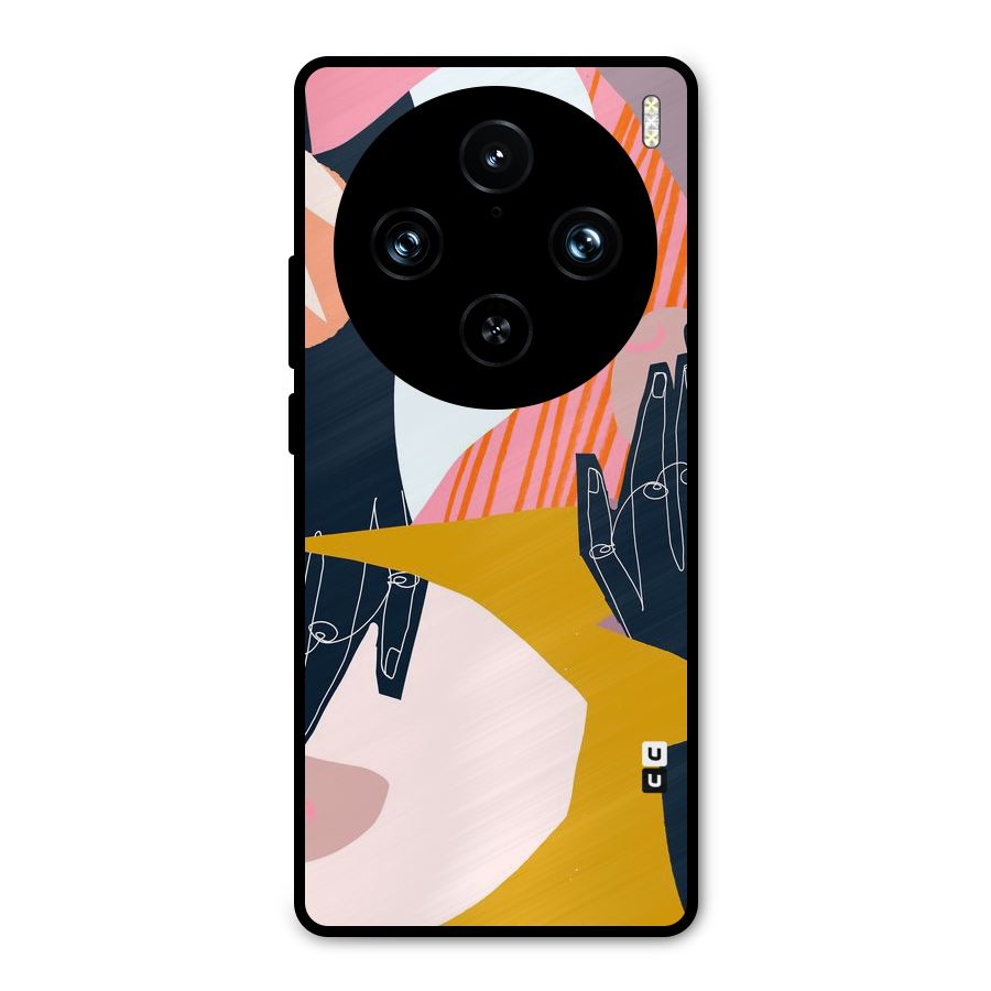 Abstract Hands Metal Back Case for Vivo X100 Pro