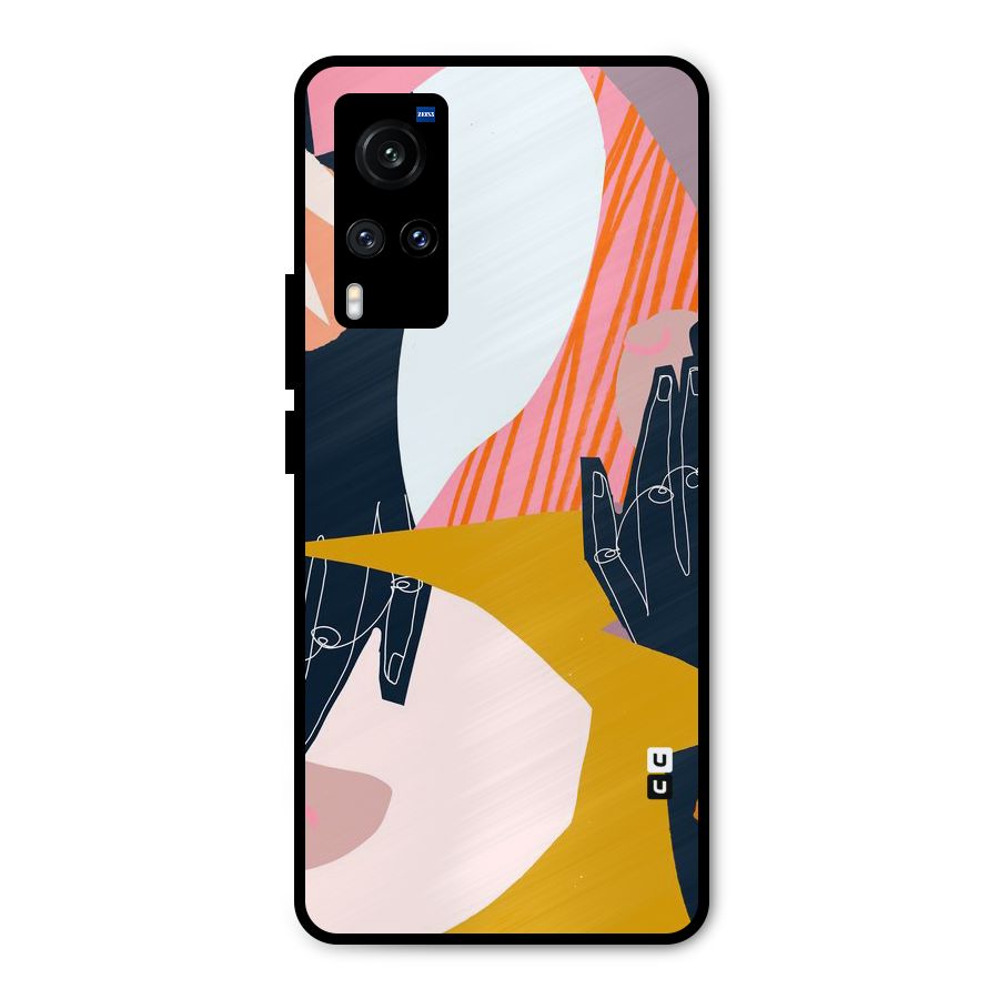 Abstract Hands Metal Back Case for Vivo X60