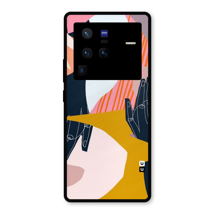 Abstract Hands Metal Back Case for Vivo X80 Pro