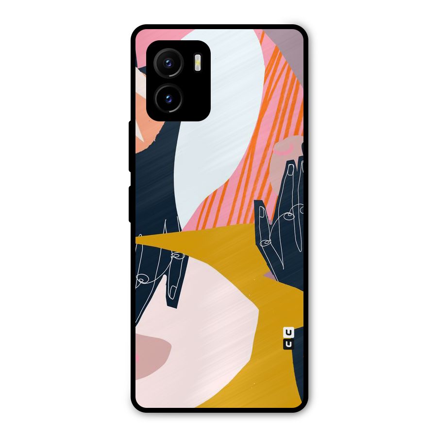Abstract Hands Metal Back Case for Vivo Y15s