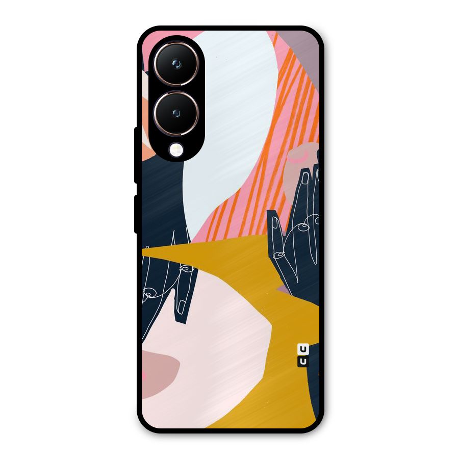 Abstract Hands Metal Back Case for Vivo Y28