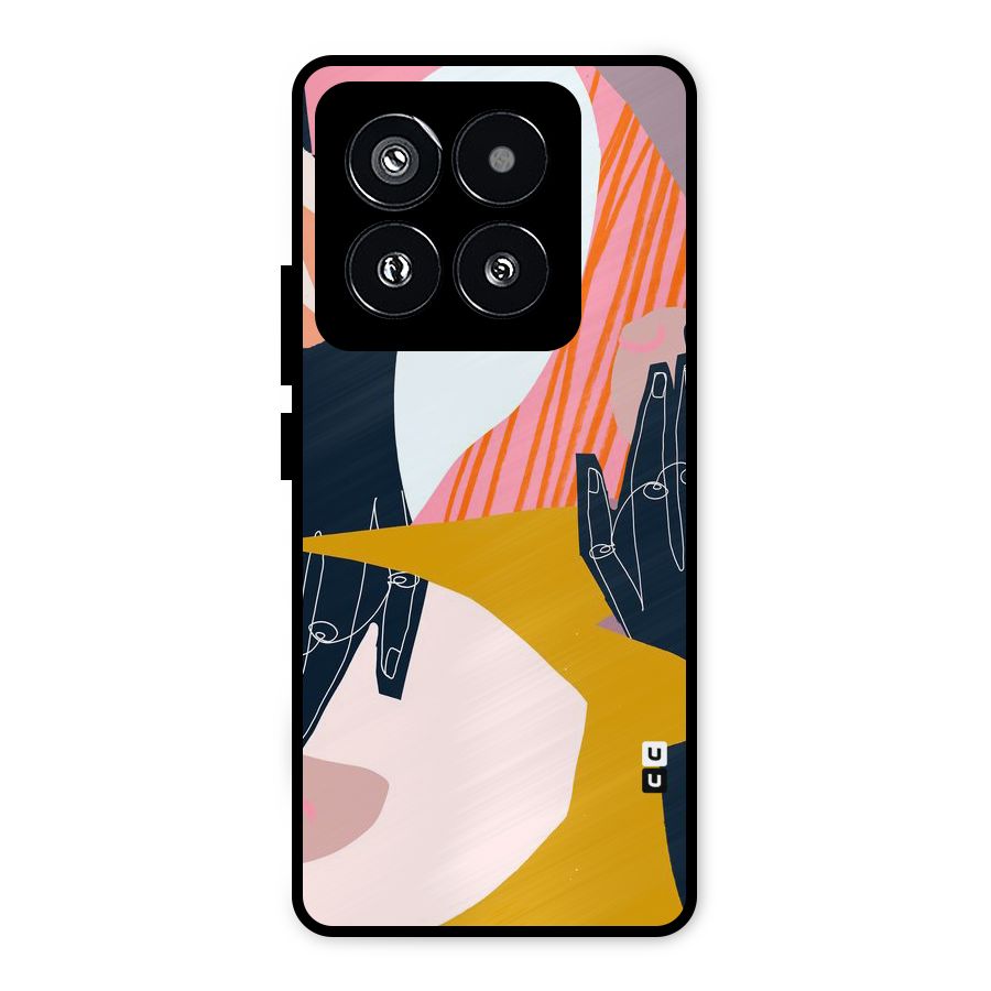 Abstract Hands Metal Back Case for Xiaomi 14 Pro