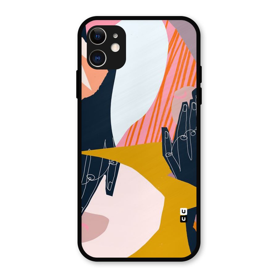 Abstract Hands Metal Back Case for iPhone 11