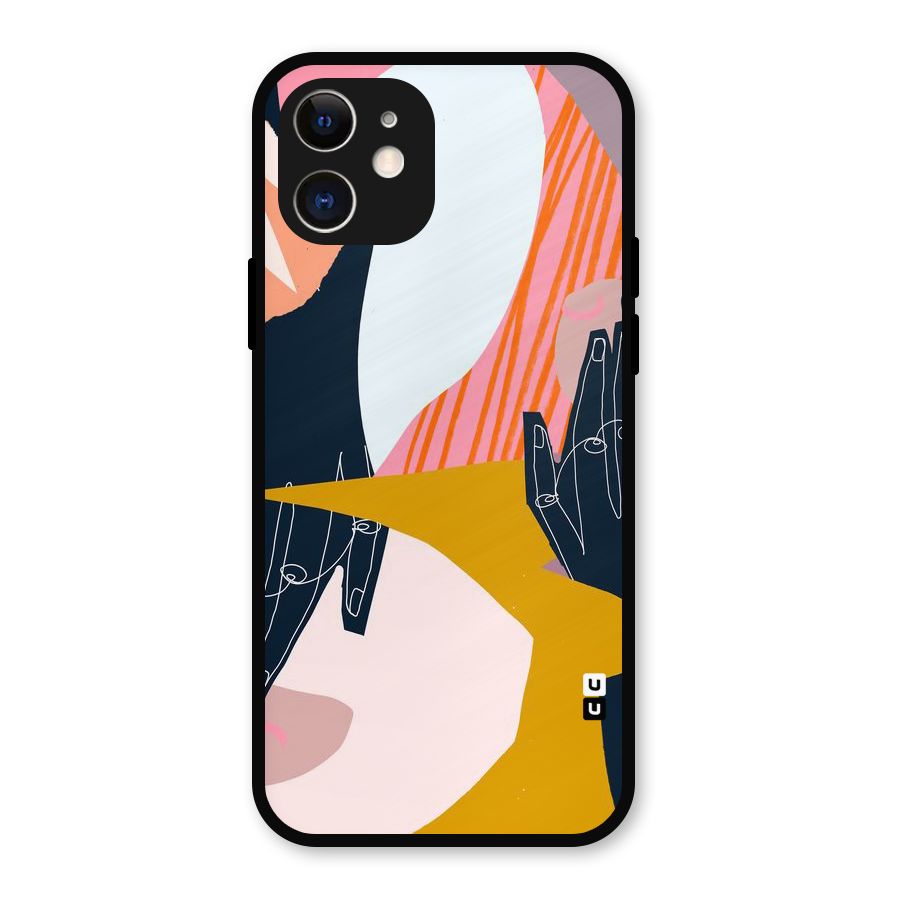 Abstract Hands Metal Back Case for iPhone 12