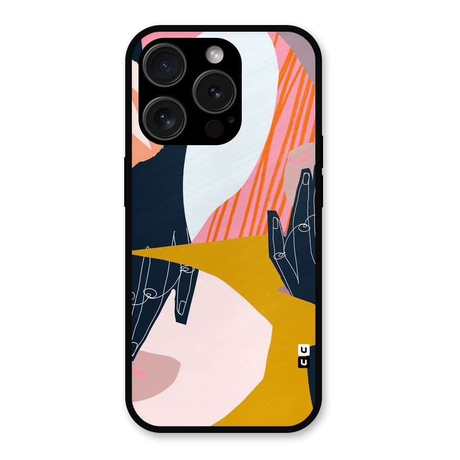 Abstract Hands Metal Back Case for iPhone 15 Pro