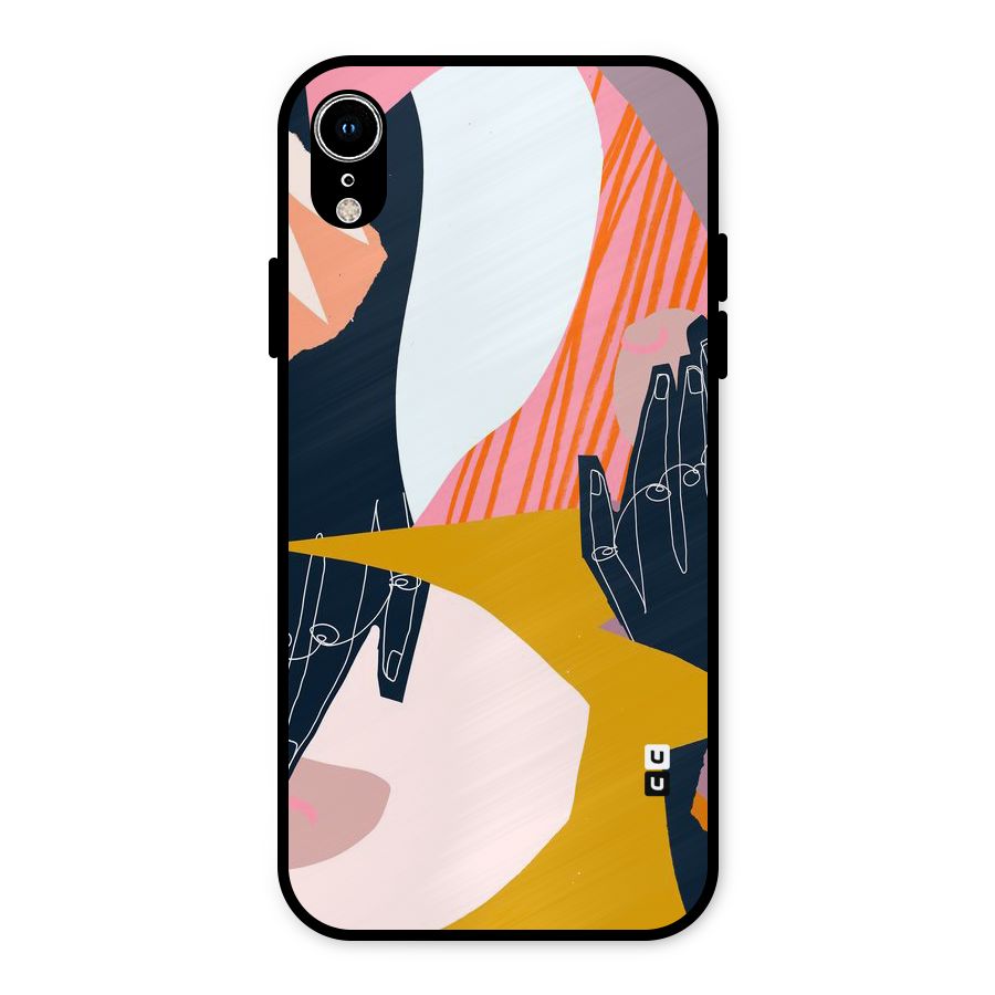 Abstract Hands Metal Back Case for iPhone XR