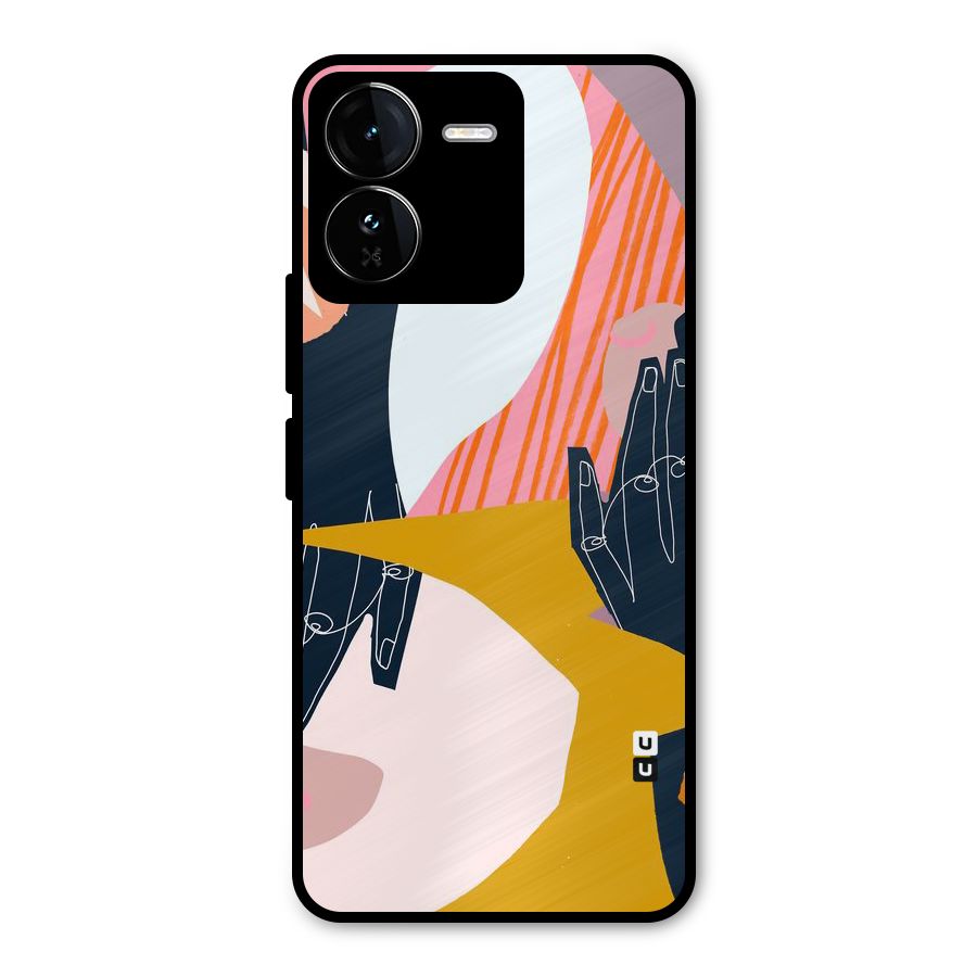 Abstract Hands Metal Back Case for iQOO Z9