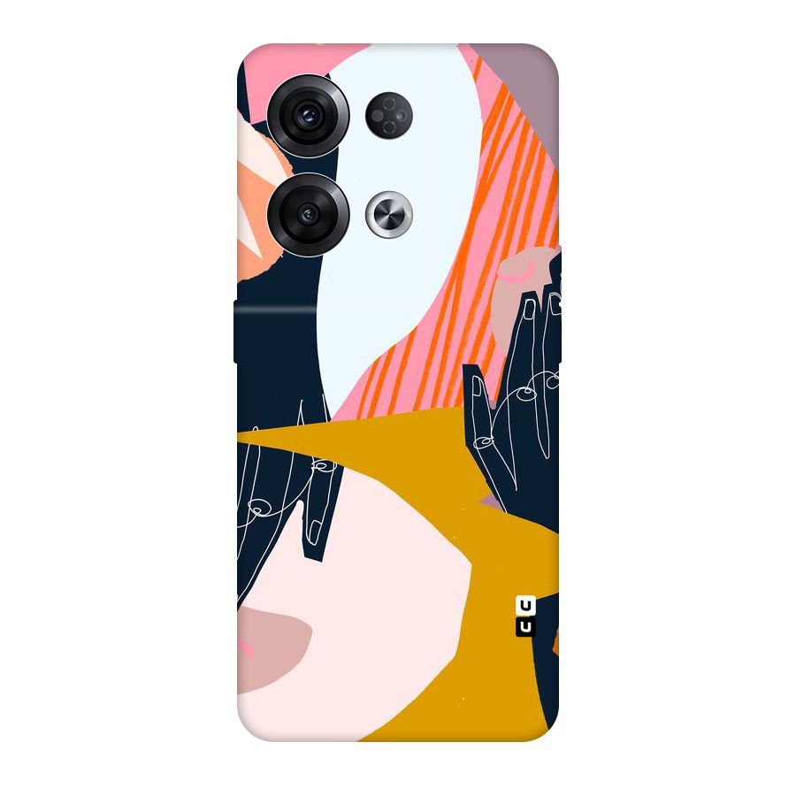 Abstract Hands Original Polycarbonate Back Case for Oppo Reno8 Pro 5G