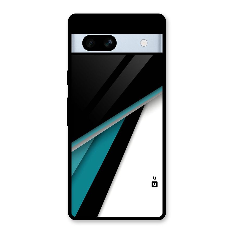 Abstract Lines Of Blue Glass Back Case for Google Pixel 7a