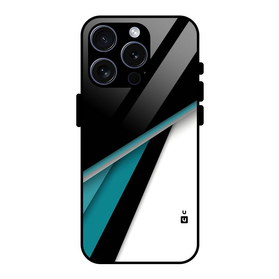Abstract Lines Of Blue Glass Back Case for iPhone 15 Pro