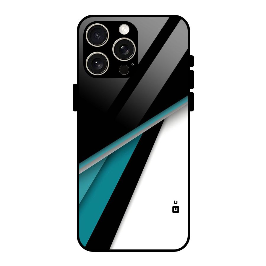 Abstract Lines Of Blue Glass Back Case for iPhone 15 Pro Max