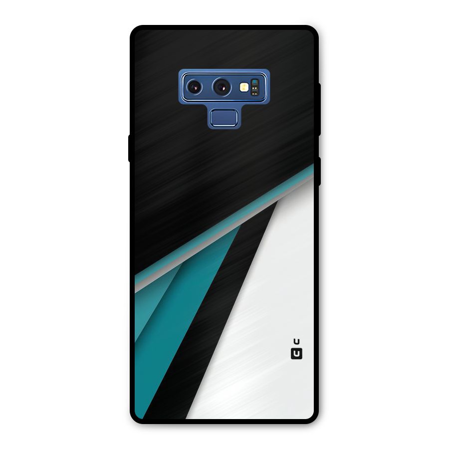 Abstract Lines Of Blue Metal Back Case for Galaxy Note 9