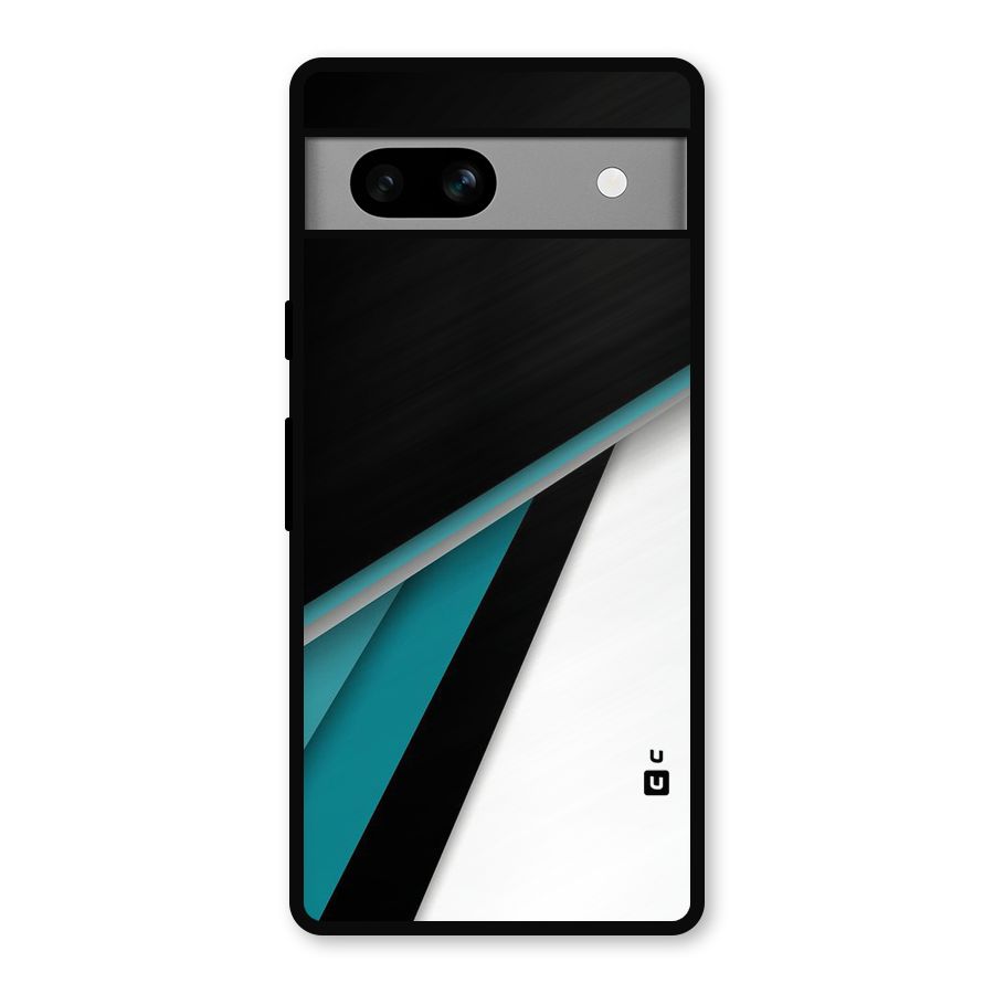 Abstract Lines Of Blue Metal Back Case for Google Pixel 7a