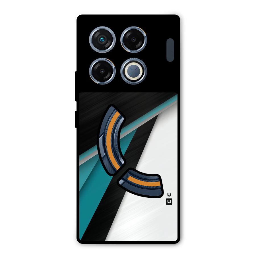 Abstract Lines Of Blue Metal Back Case for Infinix GT 20 Pro