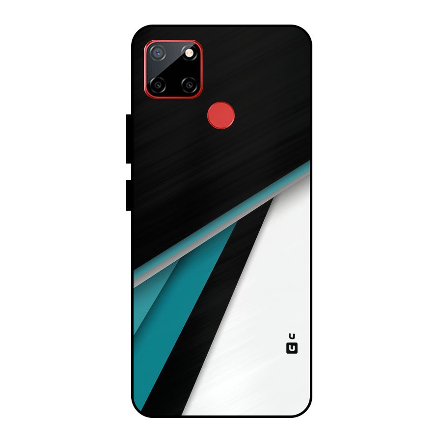 Abstract Lines Of Blue Metal Back Case for Realme C12
