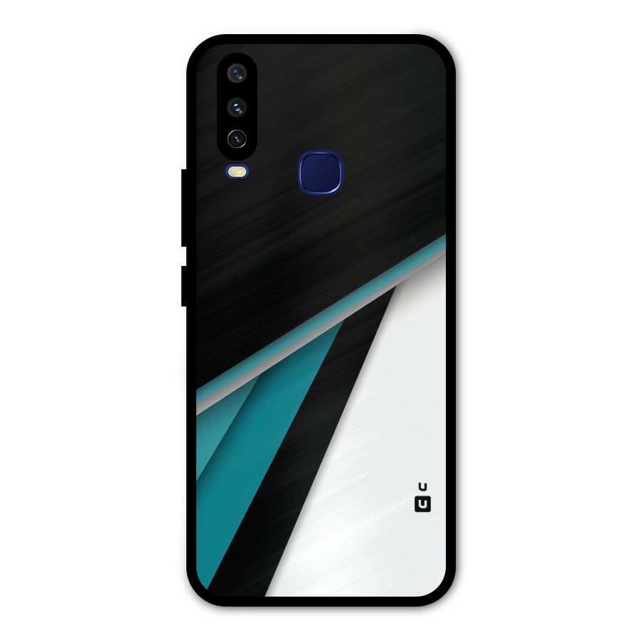 Abstract Lines Of Blue Metal Back Case for Vivo Y15