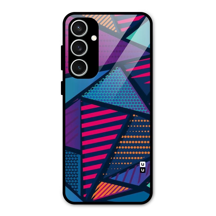 Abstract Lines Polka Glass Back Case for Galaxy S23 FE