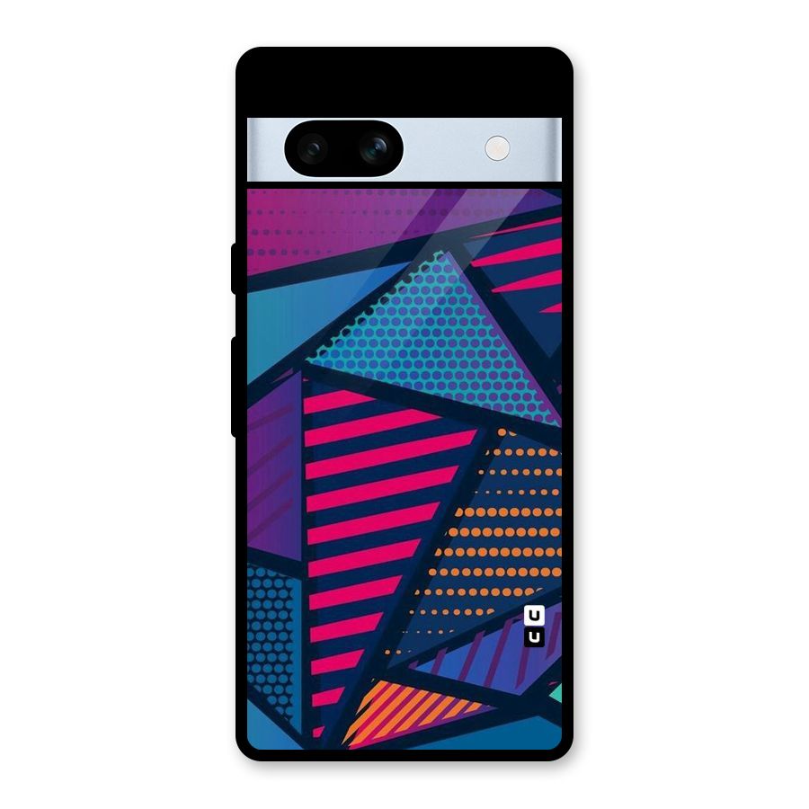 Abstract Lines Polka Glass Back Case for Google Pixel 7a