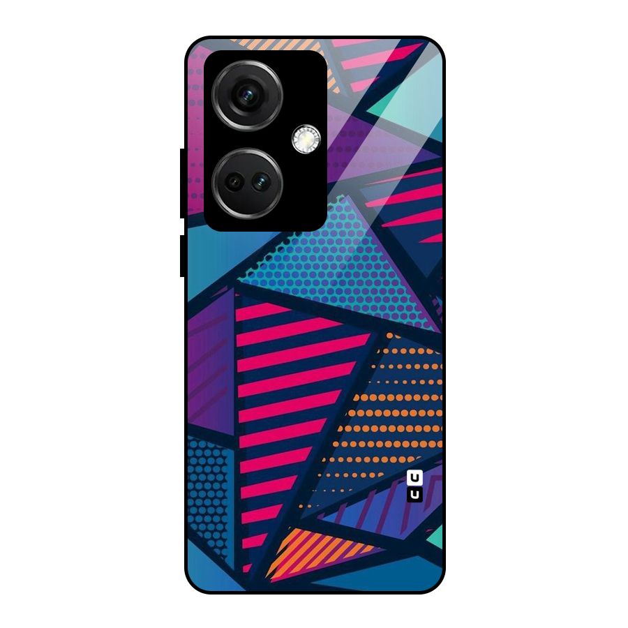 Abstract Lines Polka Glass Back Case for OnePlus Nord CE 3 5G