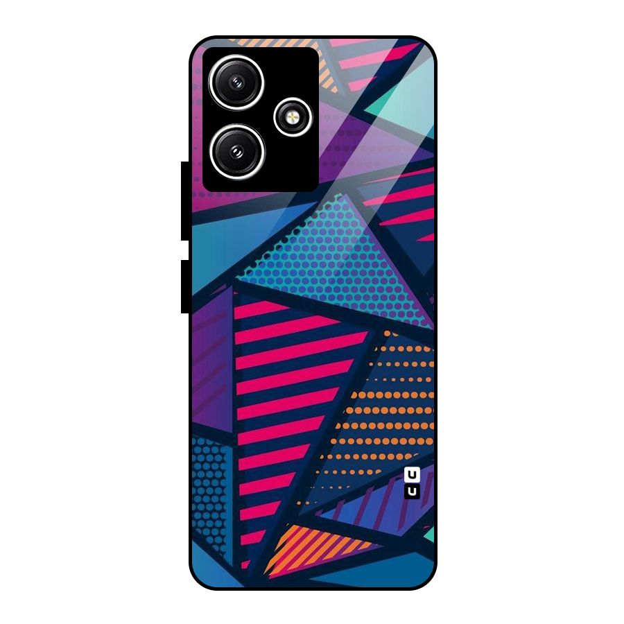 Abstract Lines Polka Glass Back Case for Poco M6 Pro