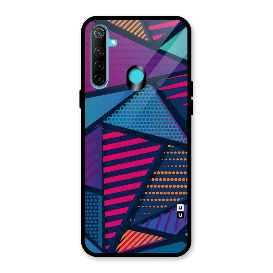 Abstract Lines Polka Glass Back Case for Realme 5i