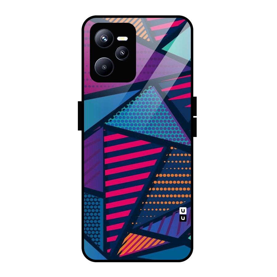 Abstract Lines Polka Glass Back Case for Realme C35