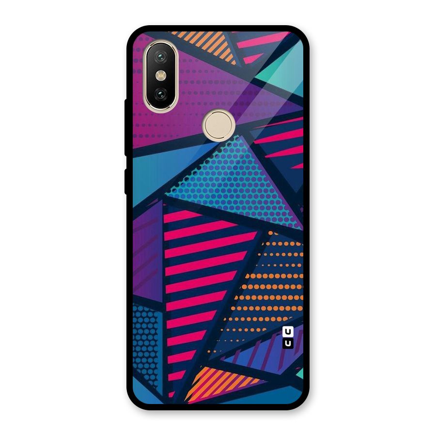 Abstract Lines Polka Glass Back Case for Redmi A2