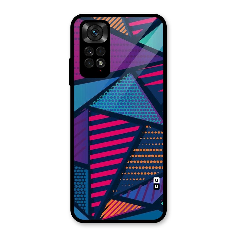 Abstract Lines Polka Glass Back Case for Redmi Note 11S