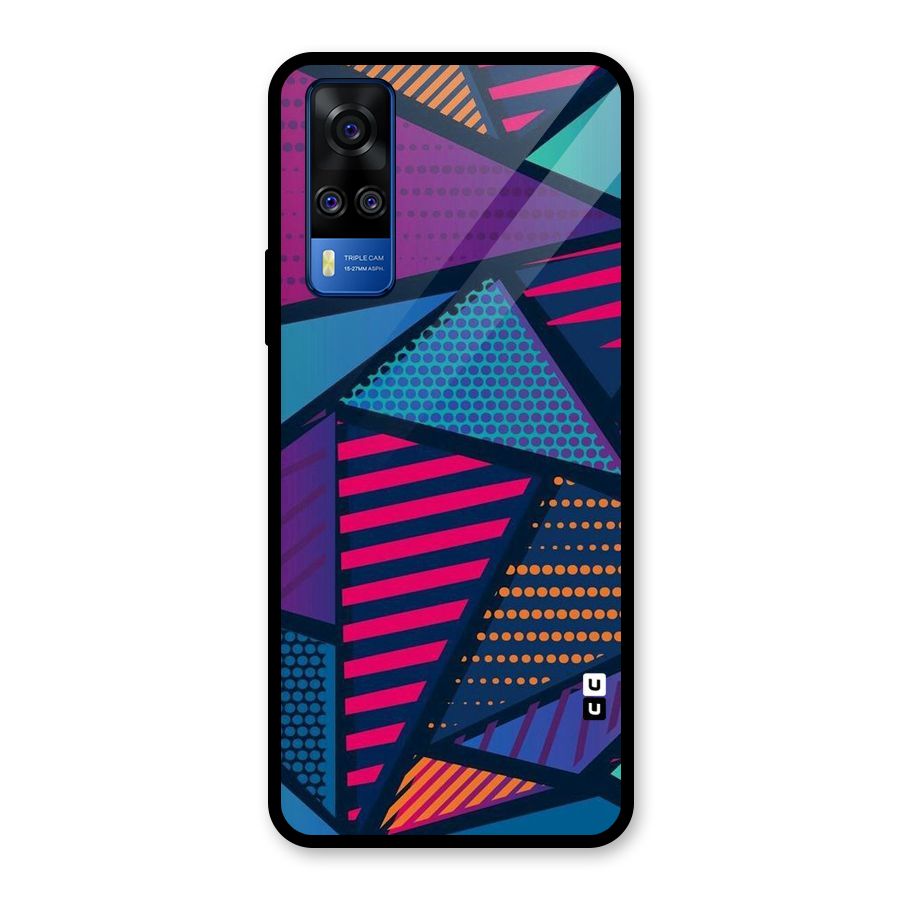 Abstract Lines Polka Glass Back Case for Vivo Y31