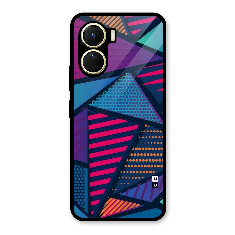 Abstract Lines Polka Glass Back Case for Vivo Y56