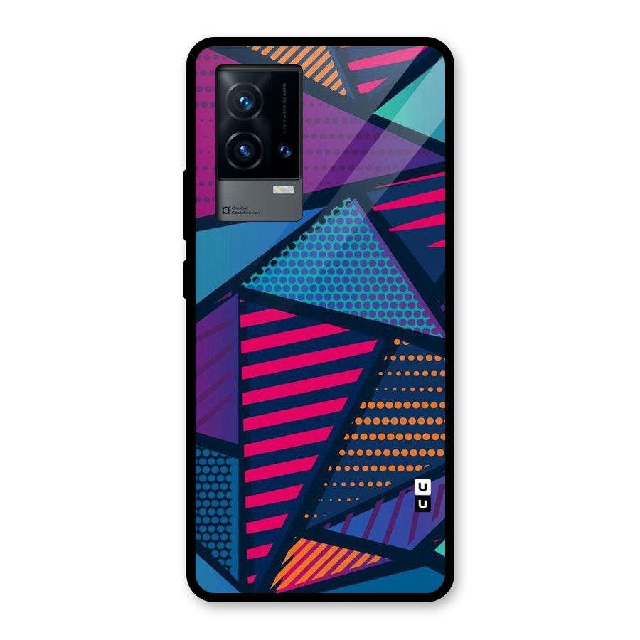 Abstract Lines Polka Glass Back Case for iQOO 9 5G
