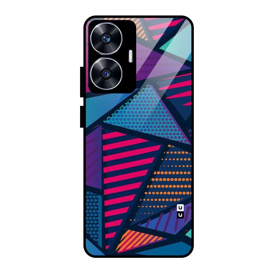 Abstract Lines Polka Glass Back Case for realme C55