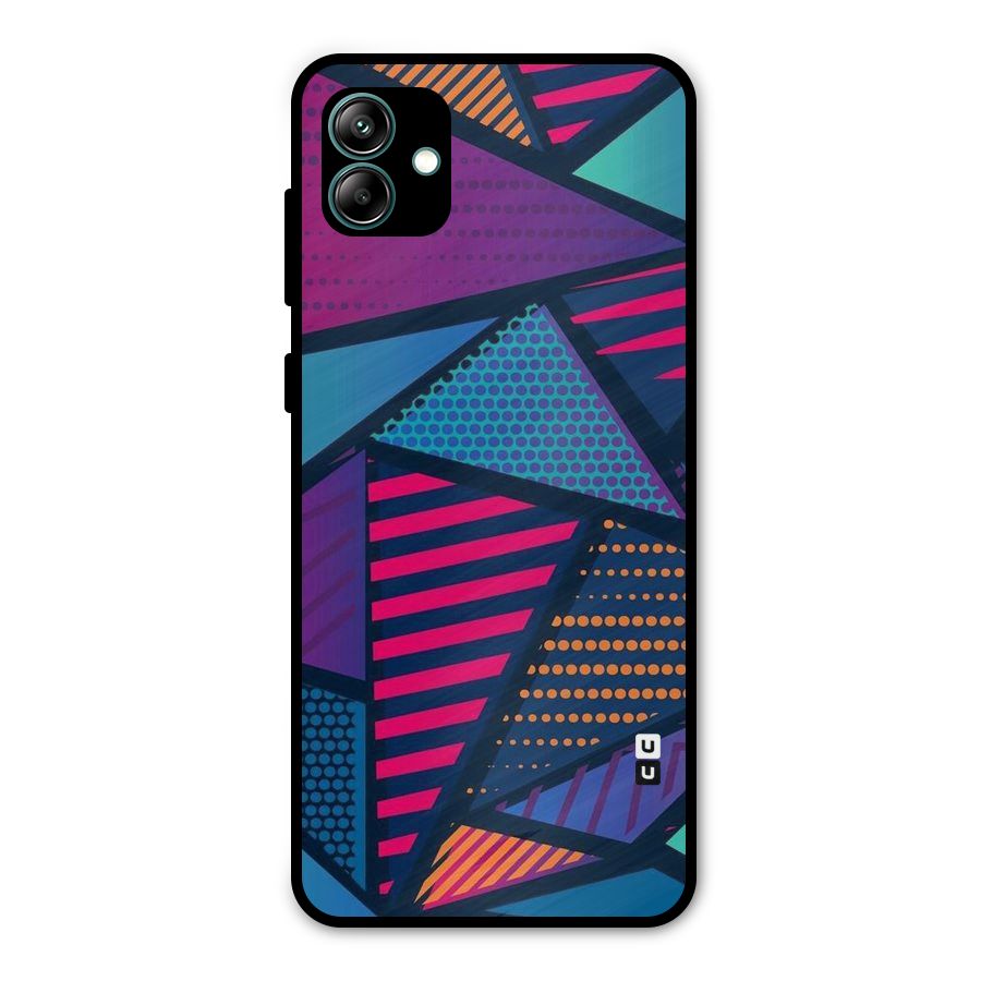 Abstract Lines Polka Metal Back Case for Galaxy A04